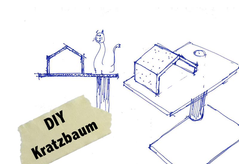 Skizzen Bauplan Design Kratzbaum für Katzen DIY Wohnblog Berlin